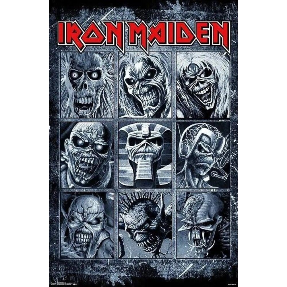 Poster Iron Maiden Album Grid RP17168 22.375x34” New 2018 Trends International